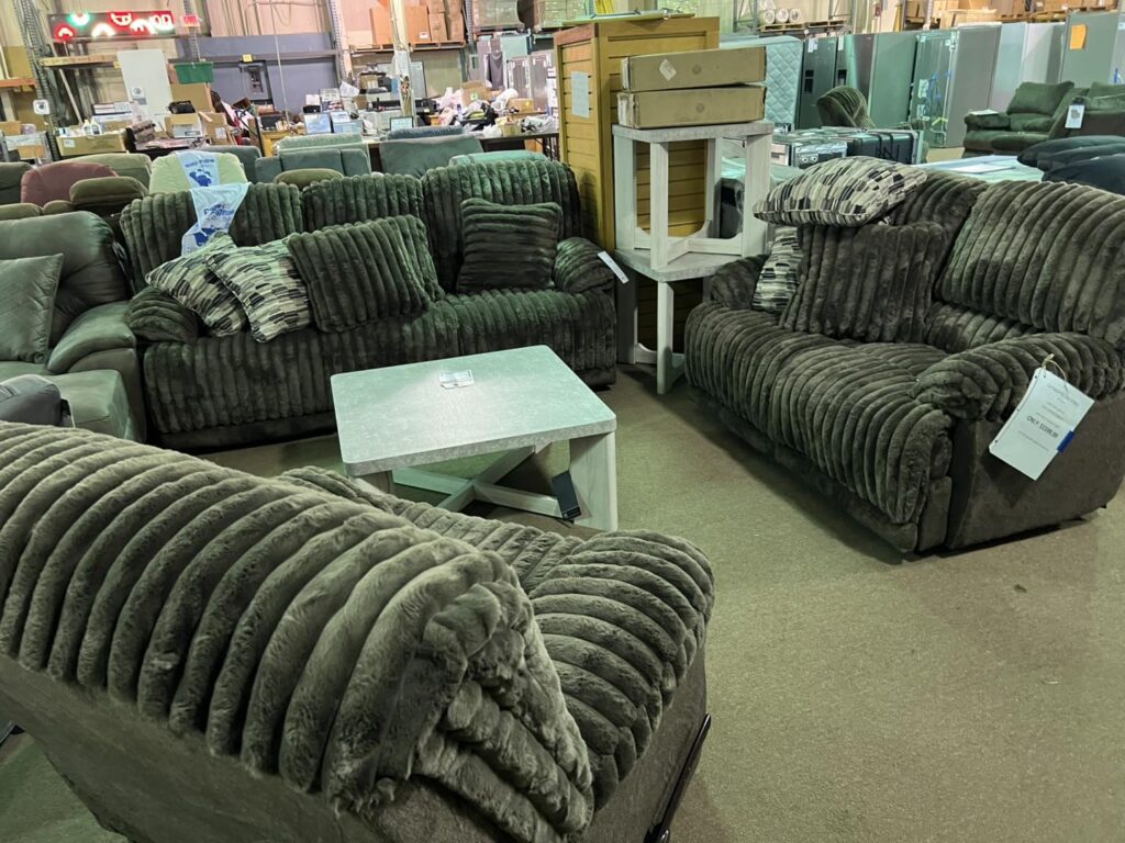 Furniture in an outlet store display