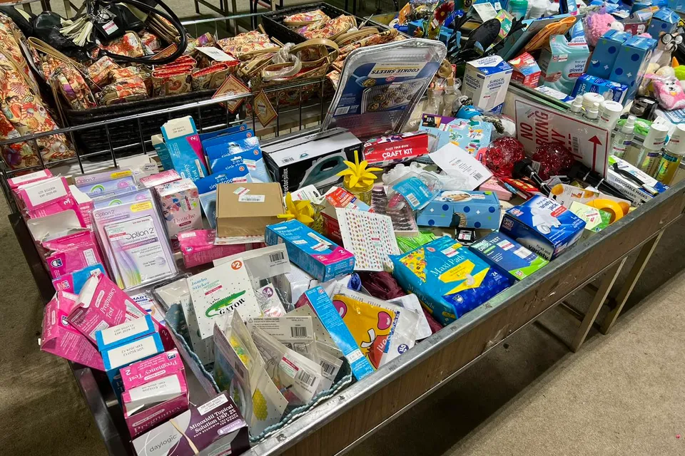 Boxes of pet supplies