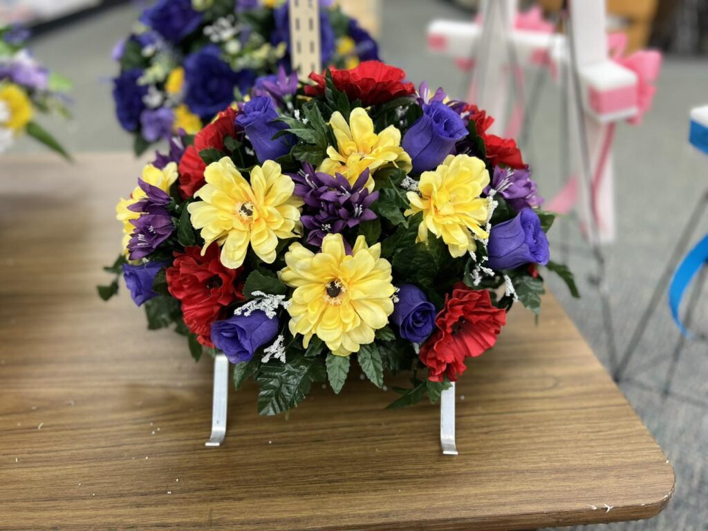Floral arrangements on a table