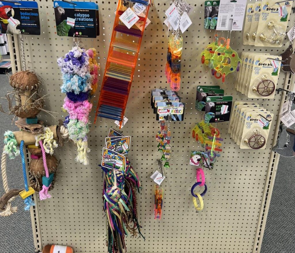 Rack of pet supplies