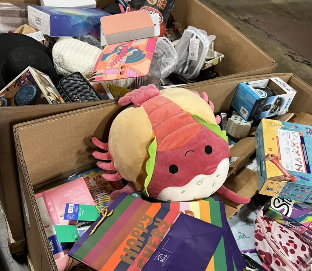 Clearance boxes of party supplies